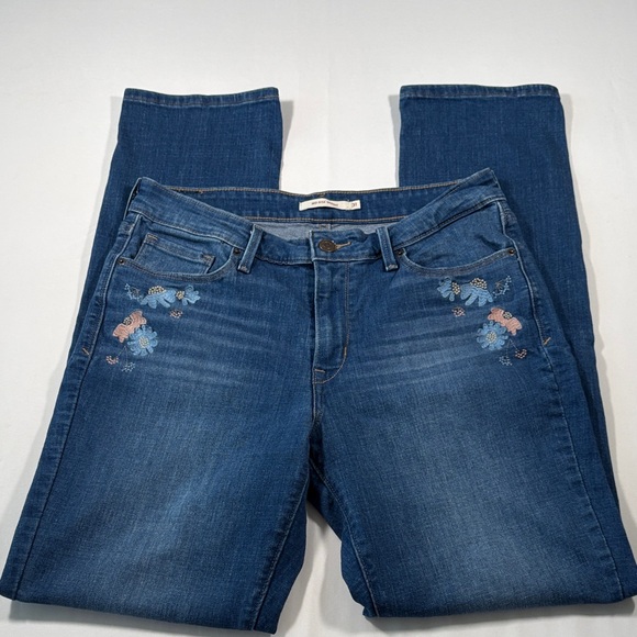 Levi’s Women’s Embroidered Mid Rise Skinny Jeans Size 31 - Picture 1 of 6